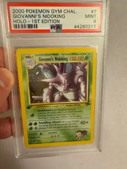 2000 Pokemon 1st Edition Giovanni’s Nidoking Holo Rare Gym Challenge 7/132 PSA 9 - Image 5