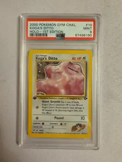 2000 Pokemon 1st Edition Koga’s Ditto Holo Rare Gym Challenge 10/132 PSA 9 Mint! - Image 2