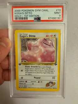 2000 Pokemon 1st Edition Koga’s Ditto Holo Rare Gym Challenge 10/132 PSA 9 Mint! - Image 4