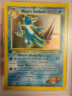 2000 Pokemon - 1st Edition Misty’s Golduck Holo Rare Gym Challenge 12/132 PSA 9 - Image 3