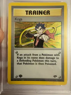 2000 Pokemon 1st Edition Koga Holo Rare Trainer Gym Challenge 19/132 PSA 9 Mint - Image 3