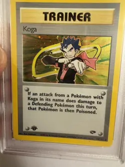 2000 Pokemon 1st Edition Koga Holo Rare Trainer Gym Challenge 19/132 PSA 9 Mint - Image 4