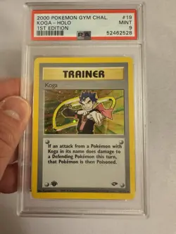 2000 Pokemon 1st Edition Koga Holo Rare Trainer Gym Challenge 19/132 PSA 9 Mint - Image 5
