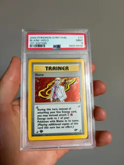 Blaine 1st Edition Holo 2000 Pokemon Gym Challenge #17 PSA 9 - Image 1