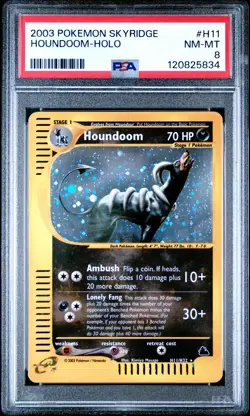2003 POKEMON SKYRIDGE #H11 HOUNDOOM-HOLO PSA 8 - Image 1