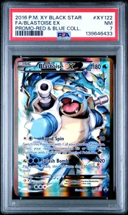 2016 POKEMON XY BLACK STAR PROMO RED & BLUE COLL FULL ART/BLASTOISE EX PSA 7 - Image 1
