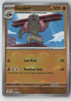 Pokemon Gurdurr (Poke Ball Pattern) #048/086 SV: Black Bolt Near Mint or Better - Image 1