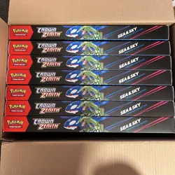 7 X COMPLETE BOX Pokemon Crown Zenith Sea And Sky Premium Collection SEALED - Image 1