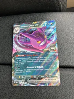 Pokemon TCG Destined Rivals Team Rockets Crobat EX 122/182 Double Rare - Image 1