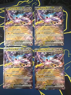 4x Pokemon TCG Raging Bolt ex Promo 145 Scarlet & Violet Holo Playset NM - Image 1