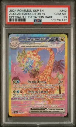 2024 POKEMON SSP EN-SURGING SPARKS #242 ALOLAN EXEGGUTOR EX PSA 10 - Image 1