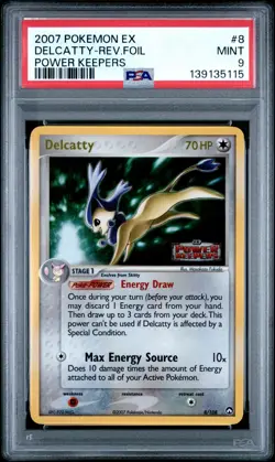 2007 Pokemon EX Power Keepers Delcatty-Reverse Holo Foil #8 MINT 9 - Image 3