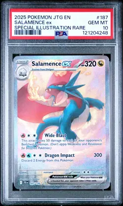 2025 POKEMON JTG EN-JOURNEY TOGETHER #187 SALAMENCE EX PSA 10 - Image 1