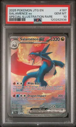 2025 POKEMON JTG EN-JOURNEY TOGETHER #187 SALAMENCE EX PSA 10 - Image 1