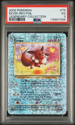 Eevee Reverse Holo 74/110 Legendary Collection Pokemon PSA 3 - Image 1