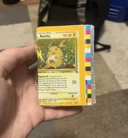 🔥 RARE POKEMON MISCUT RAICHU FOSSIL HOLO - NON FACTORY CUT - COLOR BORDER 🔥 - Image 1