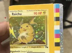 🔥 RARE POKEMON MISCUT RAICHU FOSSIL HOLO - NON FACTORY CUT - COLOR BORDER 🔥 - Image 3