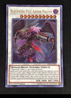 Yu-Gi-Oh! Blackwing Full Armor Master LED3-EN023 Ultra Rare 1st Edition - Image 1