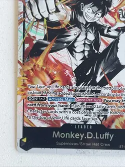 One Piece TCG Monkey D. Luffy Alt Art Leader ST13 The Three Brothers English - Image 3