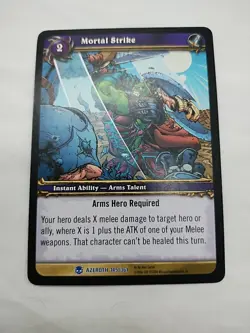 Mortal Strike Wow TCG Heroes Of Azeroth Rare 145/361 - Image 1