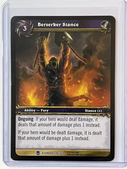 2006 World Of Warcraft BERSERKER STANCE Rare #136 Heroes Of Azeroth WoW NM/Mint - Image 1