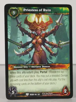 Priestess of Ruin - Reign of FIre - singles - 149/197 - WoW TCG - common - Image 3