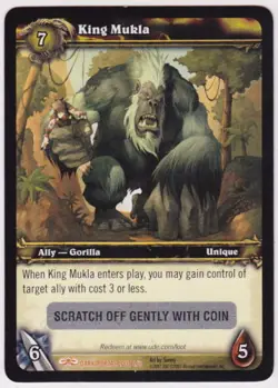 WOW World of Warcraft TCG Unscratched Loot Card King Mukla Banana Charm WOW PET - Image 1