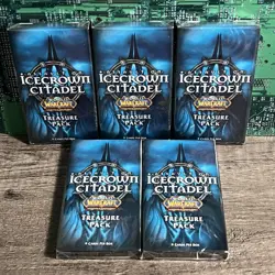 5x World of Warcraft WoW TCG Assault on Icecrown Citadel Treasure Packs Sealed - Image 1