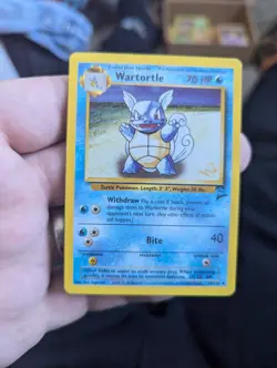 Pokemon Wartortle Gold Foil W Wizards of the Coast Stamp Base Set 2 Card 63/130 - Image 1