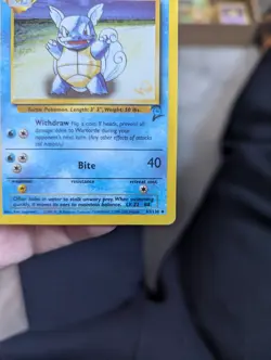 Pokemon Wartortle Gold Foil W Wizards of the Coast Stamp Base Set 2 Card 63/130 - Image 3