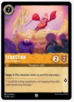 4x Disney Lorcana Sebastian Court Composer 19/204 Common NM Card Regular - Image 1