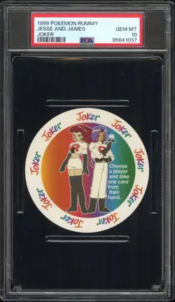 1999 Pokemon Rummy Round Playing Card Jesse and James Joker eBay 1/1 PSA 10 GEM - Image 1