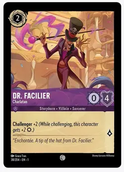 4x Disney Lorcana Dr. Facilier Charlatan 38/204 Common NM Card Regular - Image 2