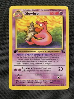 Slowbro 43/62 Non-Holo 1st Edition Fossil Set Vintage Pokemon TCG Card - Image 1