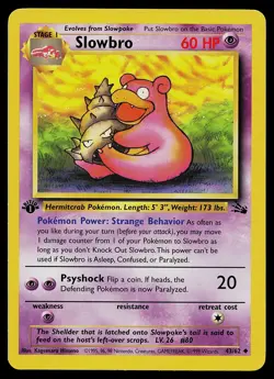 Pokemon Card - Slowbro Fossil 43/62 Uncommon 1st Edition - Image 1