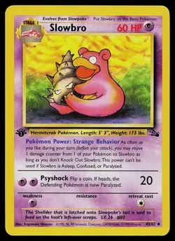 Pokemon Card - Slowbro Fossil 43/62 Uncommon 1st Edition - Image 1
