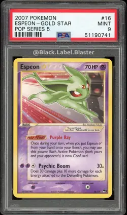 2006 Pokemon Gold Star Pop Series 5 Espeon Holo Card #16 - PSA 9 - (5 CERT) - Image 1