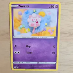 SWIRLIX 083/195 POKEMON CARD (SILVER TEMPEST SET) KNITTED CROCHET ASAKO - Image 1