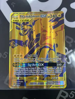 Pikachu & Zekrom GX SM248 Jumbo Gold Tag Team Pokemon Promo Card Mint - Image 1