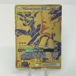 Pikachu & Zekrom GX - SM248 - SM Black Star Promos Pokemon Card HP Damaged - Image 1
