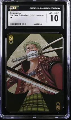 Roronoa Zoro 2 of Spades Playing cards 2024 One Piece Golden Deck - Image 1