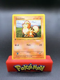 GROWLITHE Pokemon Card - WOTC - 1st Edition - Base Set - Shadowless - 28/102 MP - Image 1