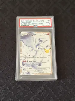 2021 Pokemon Celebrations Reshiram Full Art Black & White #113 Mint PSA 9 Card - Image 1