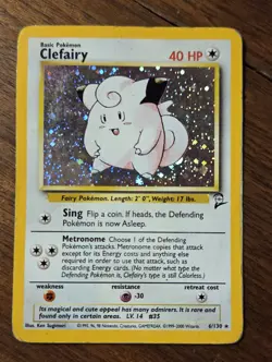 Clefairy 5/102 MP Holo Base Set Unlimited Rare Pokemon TCG Card - Image 1