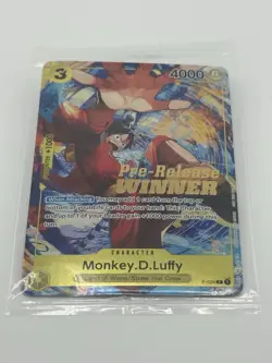 Monkey D. Luffy P-036 Pre-Release Winner Promo One Piece Card Game (SEALED) - Image 1