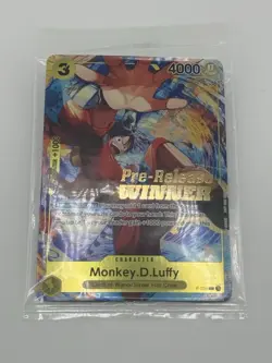 Monkey D. Luffy P-036 Pre-Release Winner Promo One Piece Card Game (SEALED) - Image 2