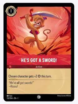 4x Disney Lorcana He's Got A Sword 132/204 Common NM Card Regular - Image 2