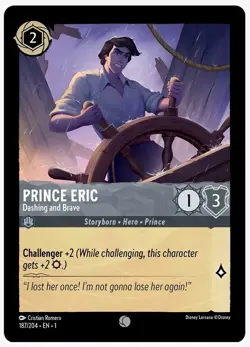 4x Disney Lorcana Prince Eric Dashing & Brave 187/204 Common NM Card Regular - Image 2