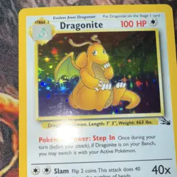 Pokemon TCG Dragonite Fossil Holo Rare Card 4/62 100 HP English 1999 - Image 2