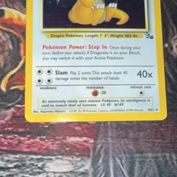 Pokemon TCG Dragonite Fossil Holo Rare Card 4/62 100 HP English 1999 - Image 3